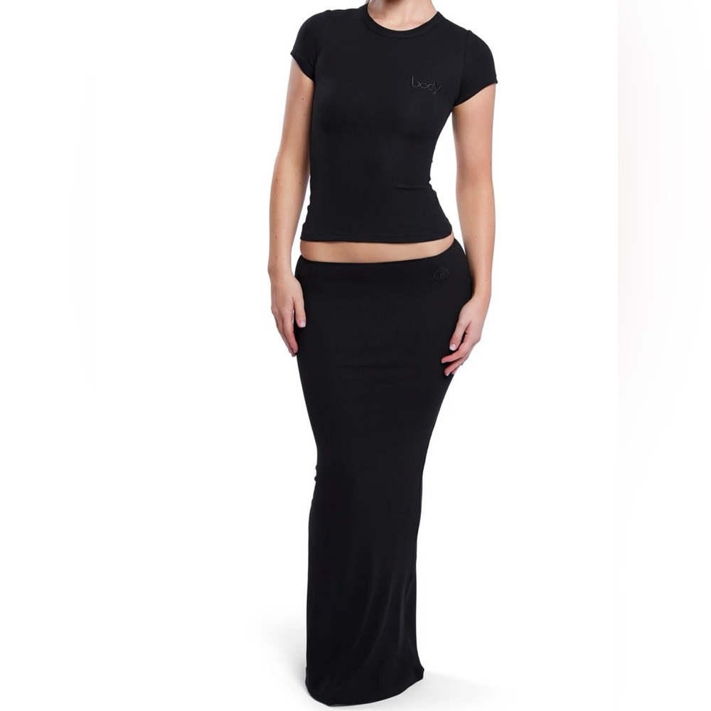Body by Raven Tracy Ribbed Maxi Skirt (Black)